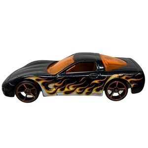 2012 Hot Wheels Heat Fleet 1997 Chevy Corvette C5 Black w/Orange Flames